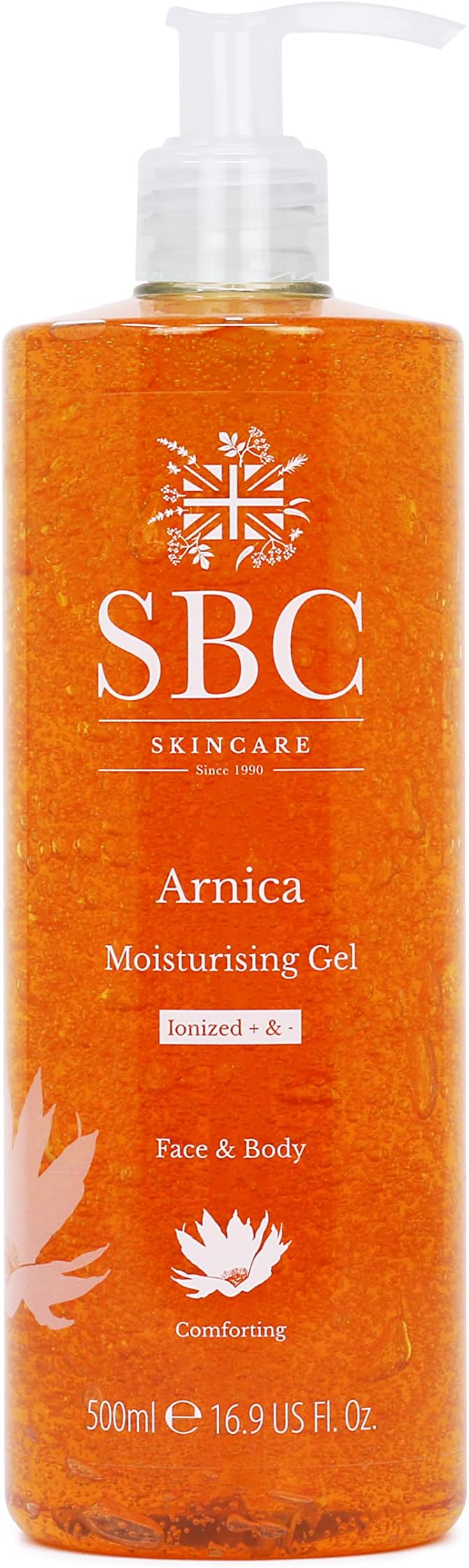 SBC Skincare Arnica Gel Moisturiser For Face & Body – Lightweight, Fast Absorbing Hydrating Gel With Arnica Montana & Glycerin For Muscle Relief & Post-Activity Care Across All Skin Types, 500ml