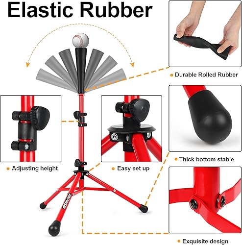 Miniatura 3 de AOLIGEIJS Red de práctica de sóftbol de béisbol de 7 x 7 pies, red de lanzamiento, red de bateo, con camiseta de béisbol, zona de golpe de