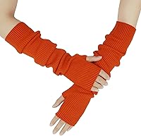 Vista 9 de Guantes cálidos de cachemira de brazo largo para mujer, guantes de invierno acogedores sin dedos, calentadores de brazos suaves, gran regalo de Negro
