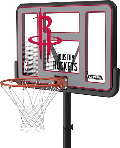 Vista 159 de Aro de basketball con sistema portable, de altura ajustable, tablero posterior de 44 pulgadas de Lifetime 1269 Pro Court.