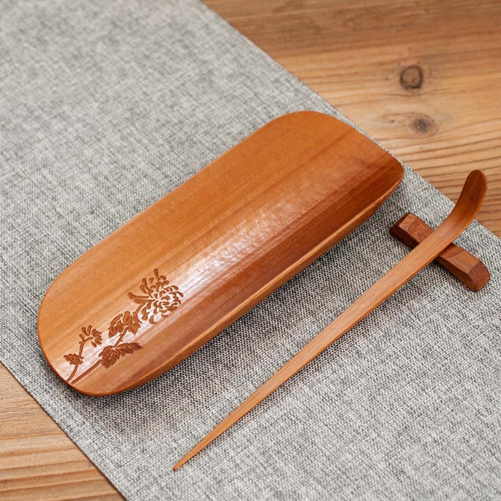 Juego de 3 herramientas de té de bambú natural para disfrutar con la familia para preparar té, ceremonia de té, juego de herramientas de utensilios de cocina, exquisito juego de herramientas de té
