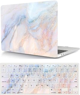 Laptop Cover Case Compatible with MacBook Pro 15 inch with Retina Display Model A1398 Released in 2015 2014 2013 2012, 3D Painted Plastic Protective Hard Case & Keyboard Cover, Pink Gradient Marble