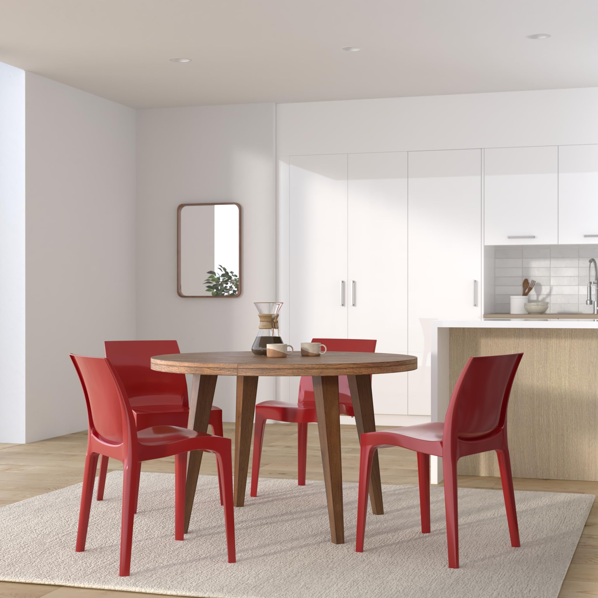 Grandsoleil Upon Ice Higlopp - Sedia impilabile, 54 x 52 x 81 cm, colore: Rosso lucido