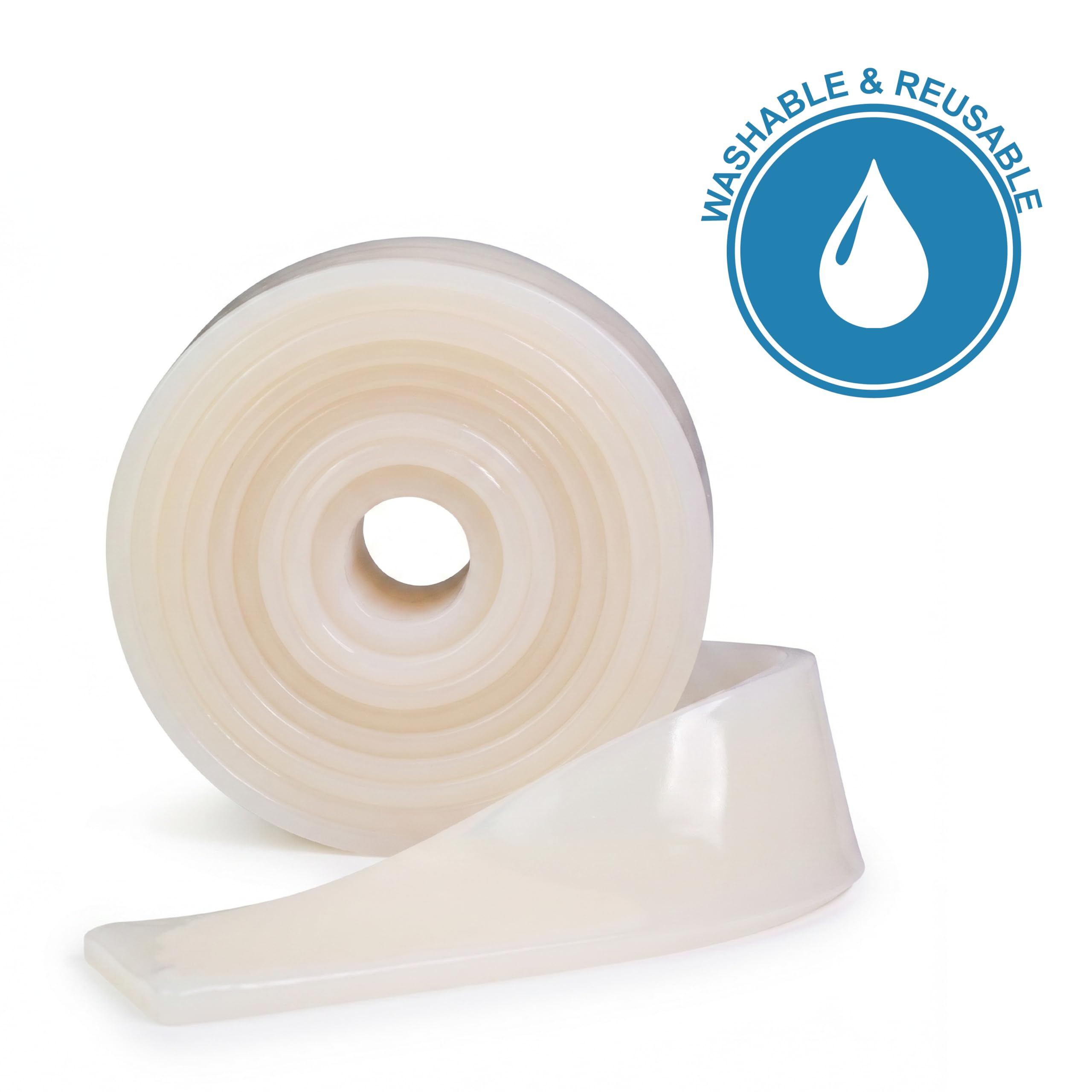 KMINA Rollo Gel Protector Antirozaduras 50x2.5cm Cortable y Lavable | Banda anti-roce reutilizable para muslos, talones, codos y zonas sensibles, se recorta con tijeras, flexible, adaptable