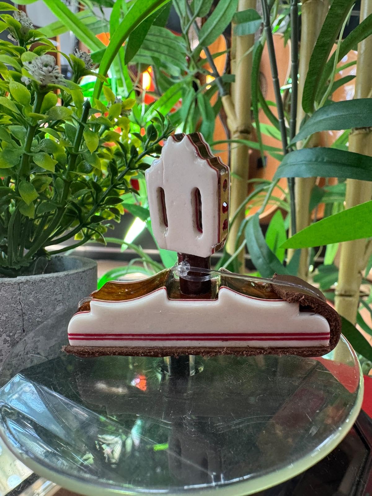 Cejilla Artesanal para Guitarra Flamenca y Clásica - Algeciras Clavija Deluxe – de Hueso Natural y Cocobolo, Artesana Premium con Diseño Tipo Pala