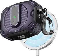 Vista 36 de RFUNGUANGO Funda para AirPod de 2ª generación con kit de limpieza, armadura protectora de carcasa dura militar con bloqueo para funda de carga