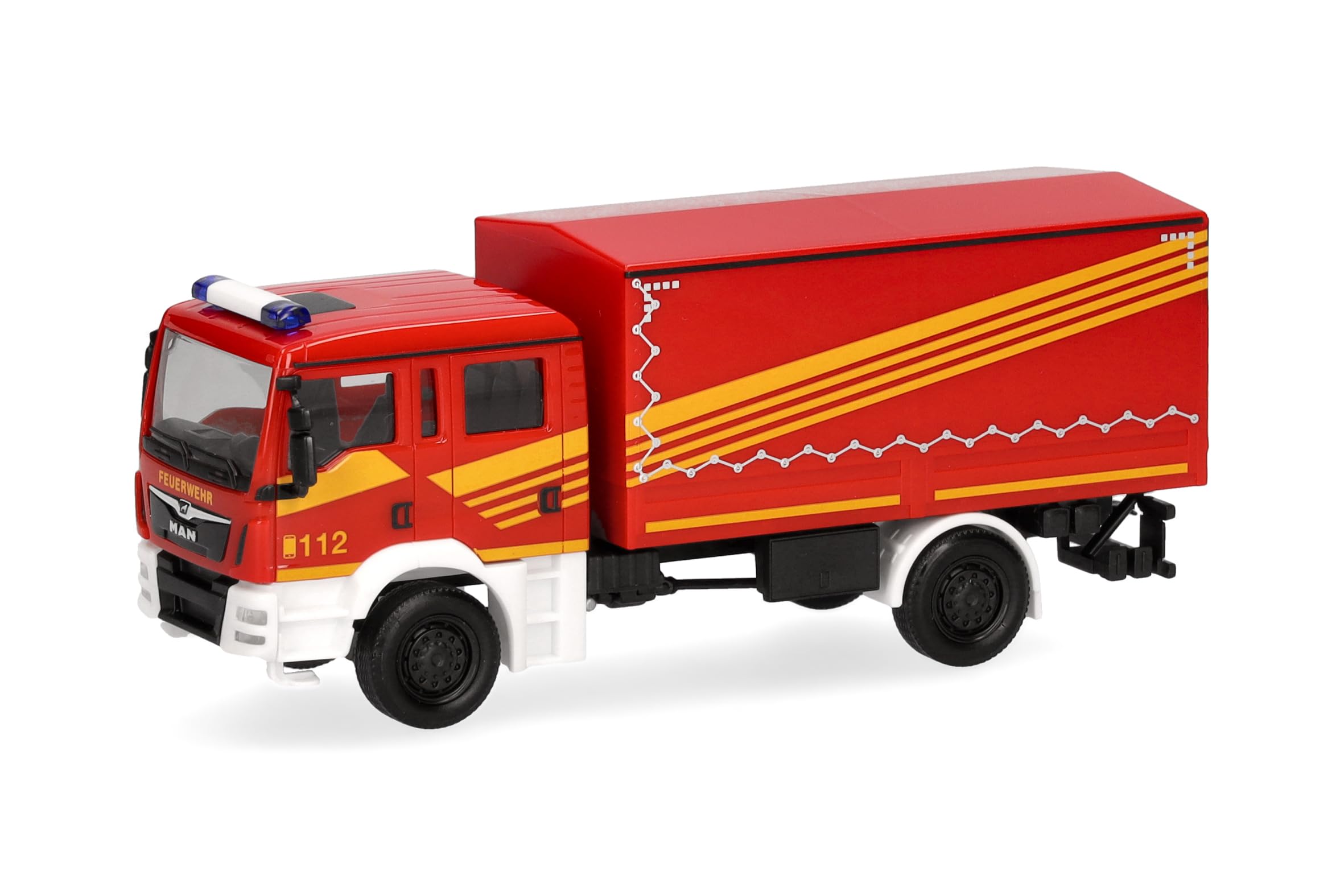 Herpa Truck model MAN TGM MzKW "Fire Department", miniature scale 1:87, collectible, Made in Germany, plastic