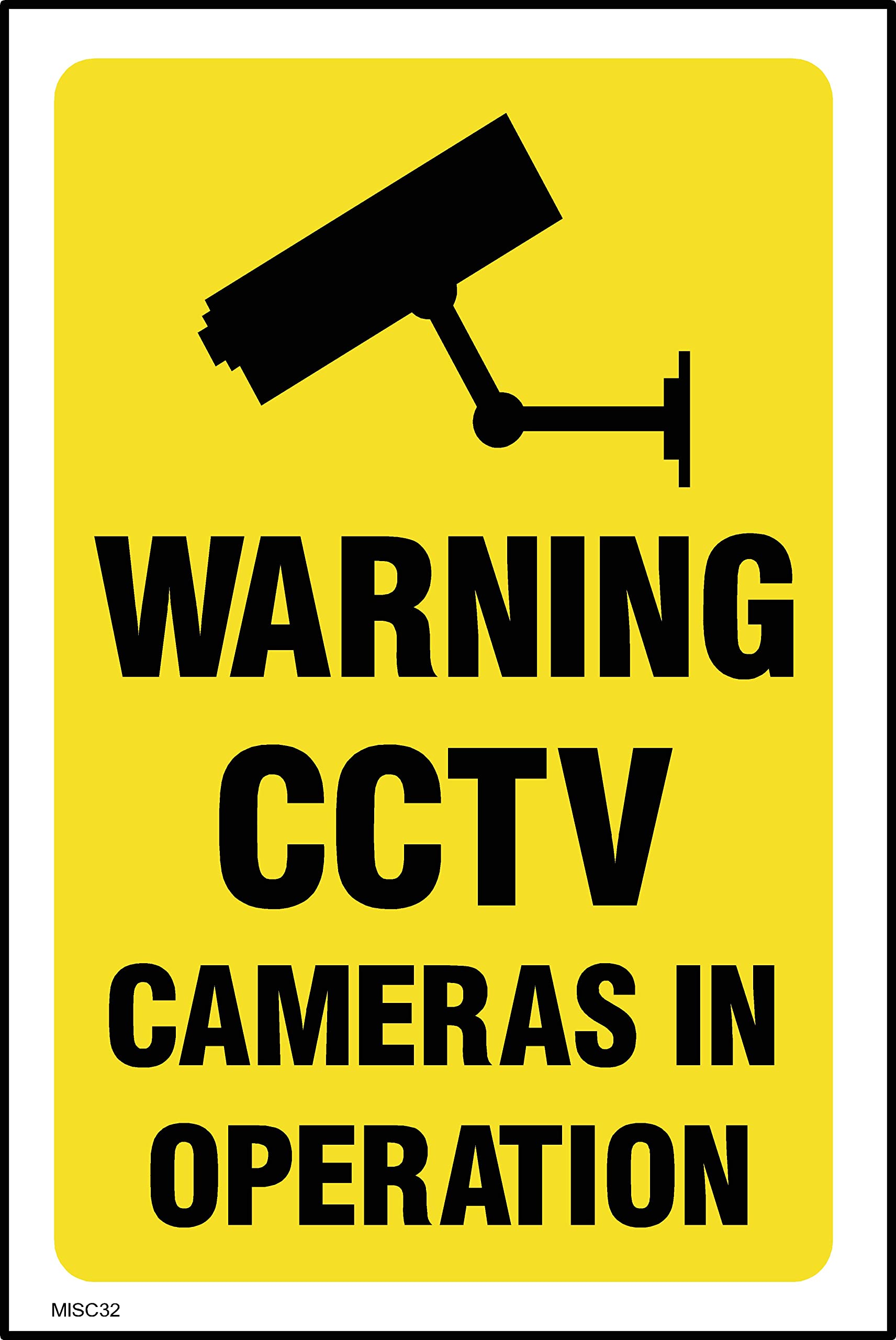 Warning CCTV Cameras in Operation Sign - 400mm x 600mm - Self Adhesive Sticker (MISC32)