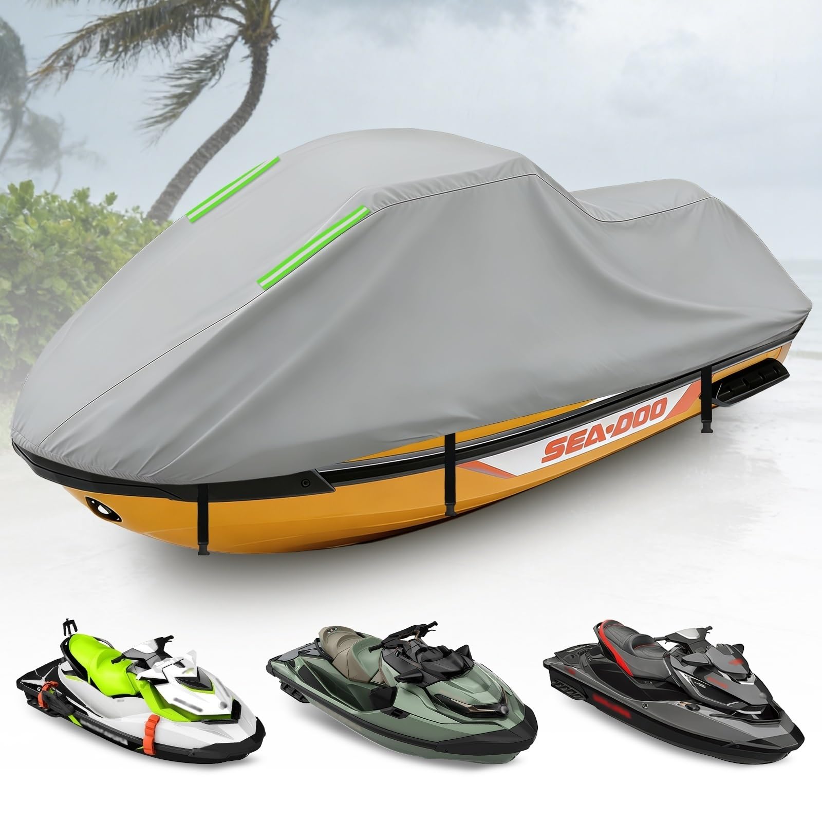 Copertura Impermeabile Moto D'acqua Per Sea-Doo Spark 2up (90HP)|Copertura Moto d'Acqua Oxford Anti-UV Esterno|Protezione Durevole Ogni Condizione Meteo|Facile Indossare|3 Fibbie Antivento