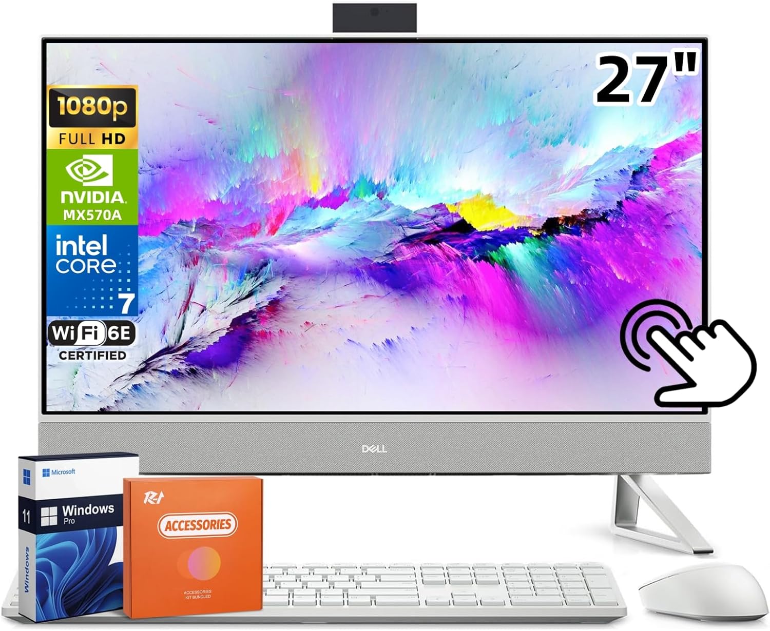 Dell Inspiron 7730 27″ Touchscreen All in One Desktop Computer, Intel 10-Core 7 150U, NVIDIA GeForce MX570A, 64 GB RAM, 4 TB SSD, Wi-Fi 6E, Windows 11 Pro, Wireless KB and Mouse Dell Inspiron 7730 27″ Touchscreen All in One Desktop Computer, Intel 10-Core 7 150U, NVIDIA GeForce MX570A, 64 GB RAM, 4 TB SSD, Wi-Fi 6E, Windows 11 Pro, Wireless KB and Mouse