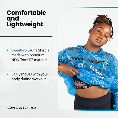 Paquete de 6 camisas desechables para sauna de un solo uso, sudan hasta un 80% más, adecuadas para cada tipo de ejercicio. Azul 3XL