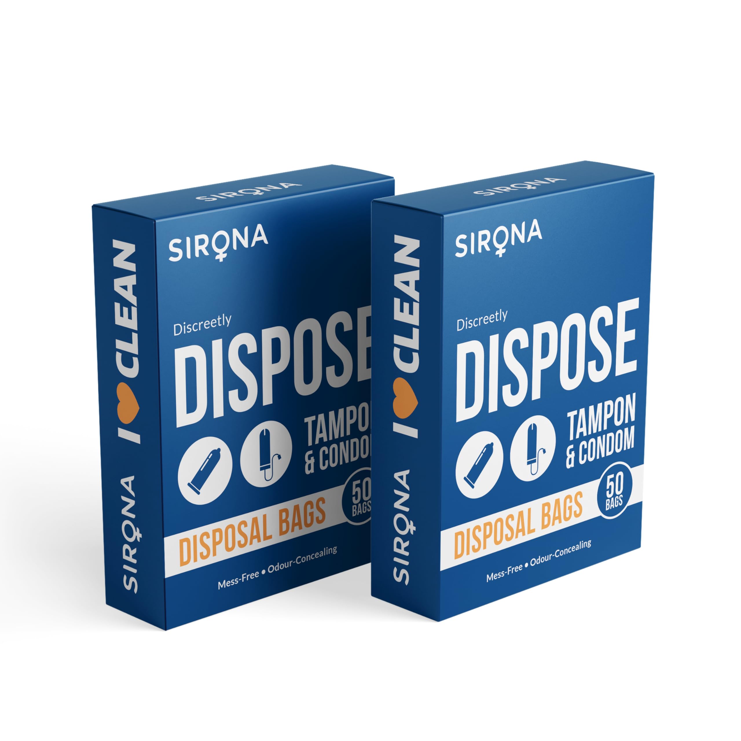 Condom and Tampon Disposal Bags - 50 Bags | for Discreet Disposal of Tampons and Condoms | Bathroom Trash Bag (Pack of 2))