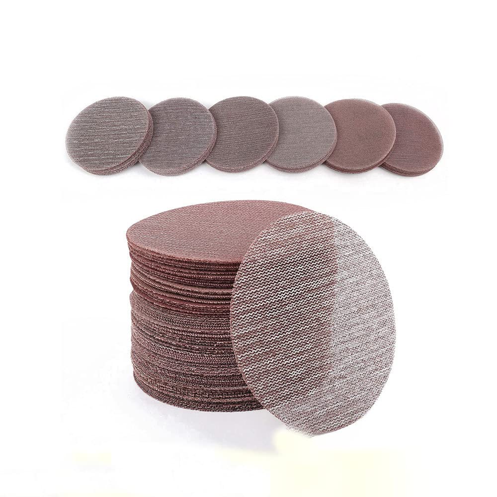 SHENGANG 60 Stück 5-Zoll-Schleifscheiben 80 100 120 180 240 320 Grit Mesh Schleifstaubfreies Schleifpapier-Sortiment für Auto-Holzbearbeitungshaken, 180