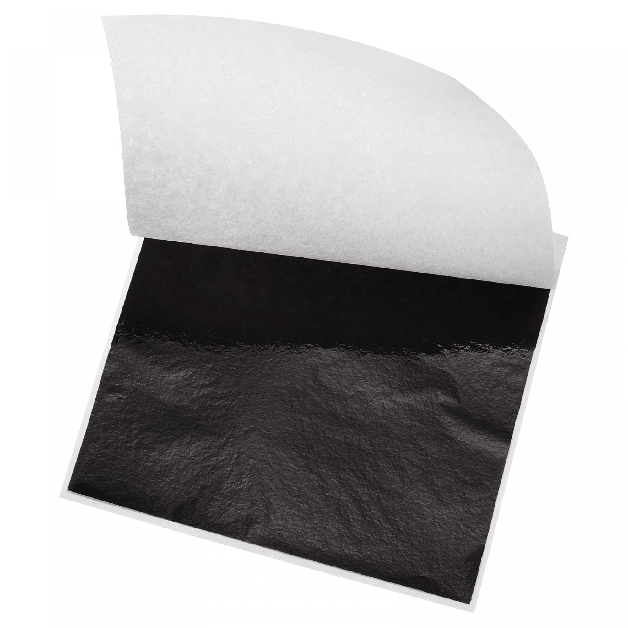 Lot De 100 Feuilles De Papier Feuille D'or Noir 8,4 X 7,9 Cm - Pour Dorure, Décoration Artistique, Bricolage - 12