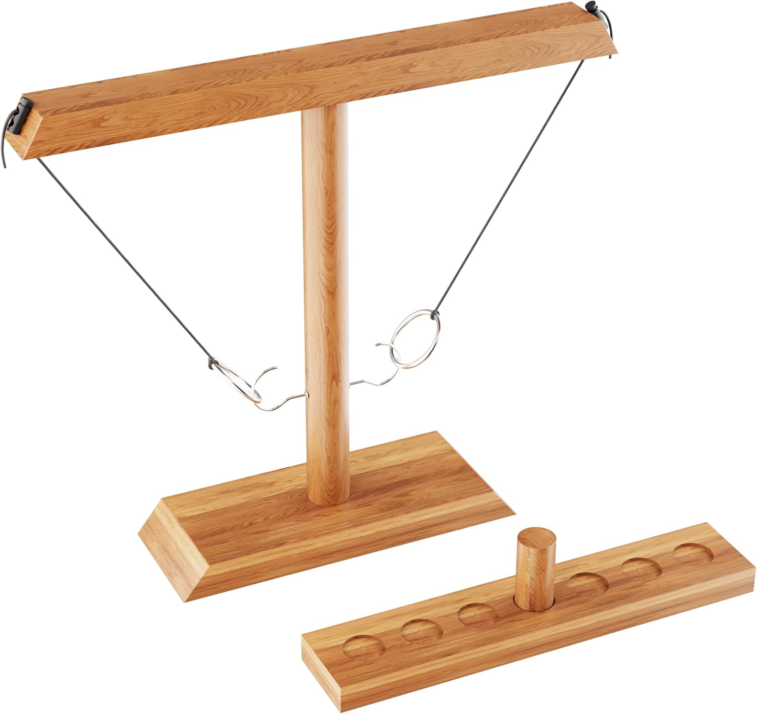 Liquid Courage Ring Toss Game – Wooden Hook & Ring Toss Game for Adults, Tabletop Indoor & Outdoor Party Game, Drinking Game, Bar & Man Cave Decor, Camping & Backyard Fun