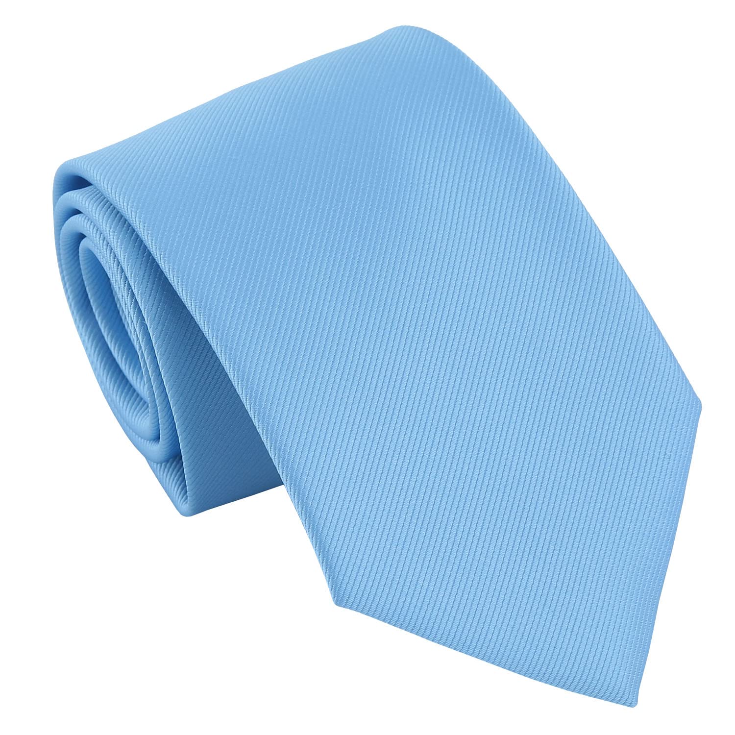 DQT Men's Plain Twill Wedding Formal & Business 8cm Classic Tie - Cornflower Blue