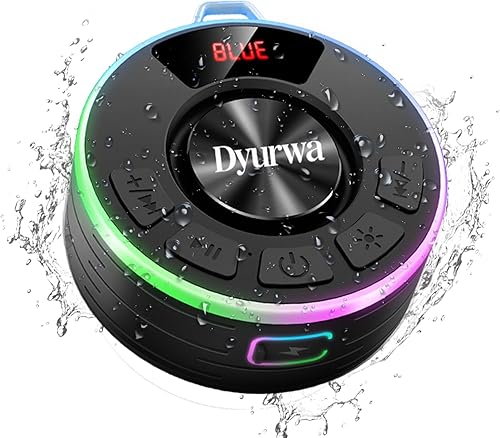 Altavoz Bluetooth de ducha impermeable IPX7 certificado, altavoz de ducha portátil con sonido fuerte y claro con ventosa, portátil inalámbrico para