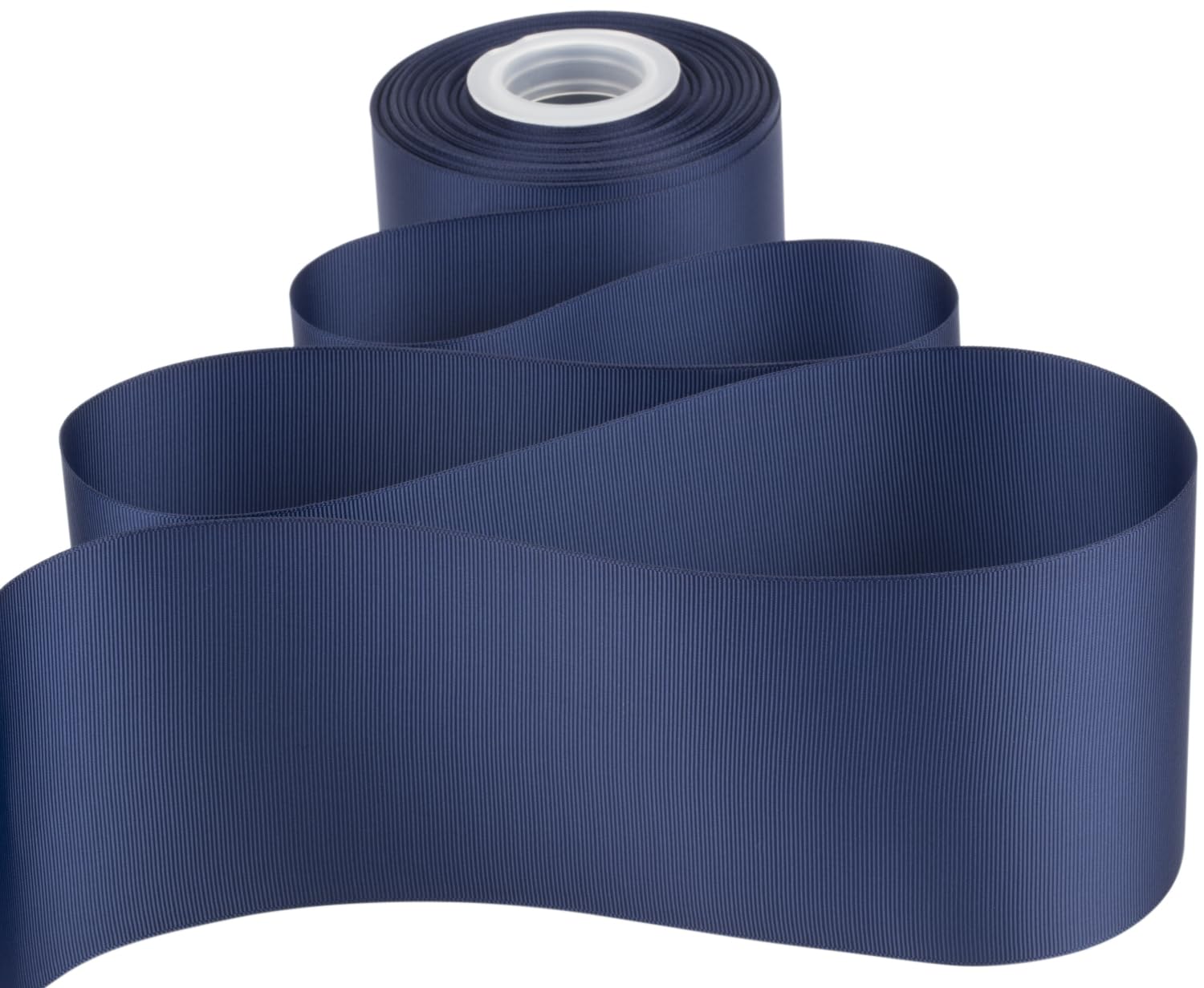 Ribbonitlux Grosgrain Ribbon 100mm x 22.5M Premium Polyester Craft Ribbon for Hair Bows, Gift Wrapping, Weddings & DIY Solid Navy(#370) 1 Roll - Image 3