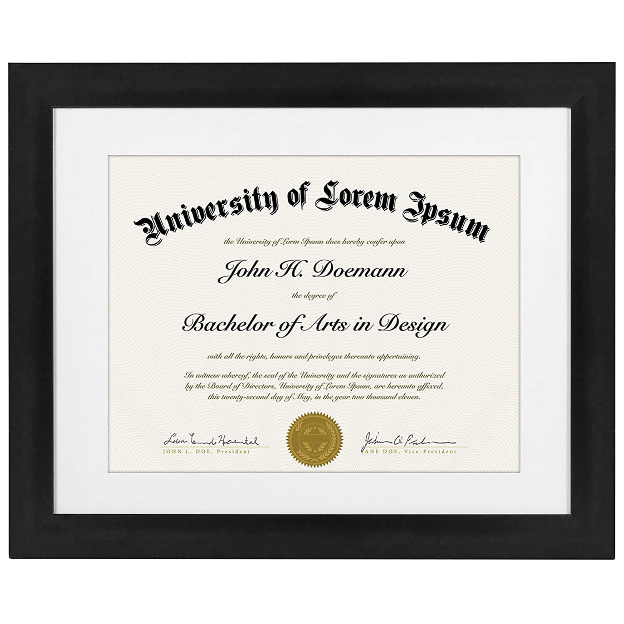 Americanflat 11x14 Black Diploma Frame
