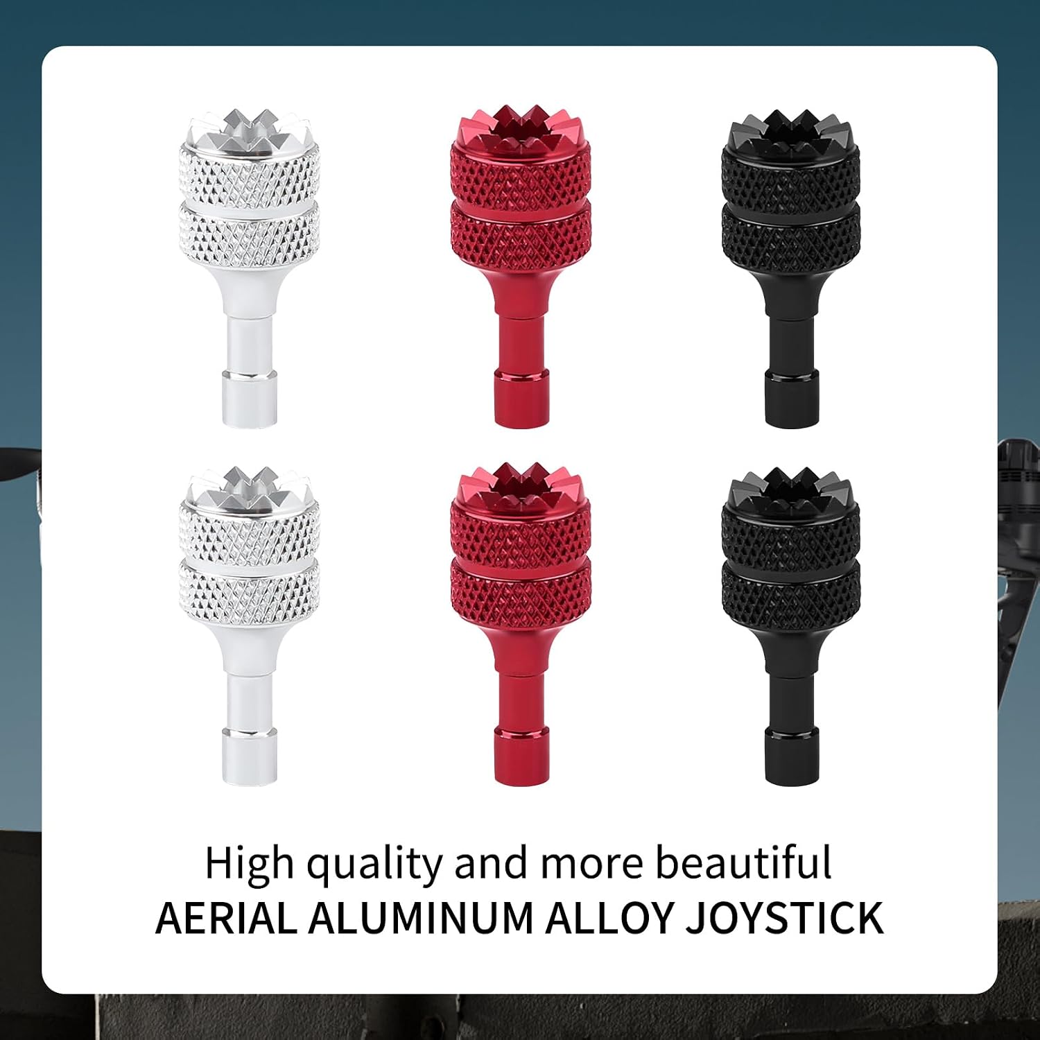 6 PCS Drone Controller Sticks, Detachable Aluminum Alloy Drone Joysticks Sticks Compatible with DJI Mini 3 Pro/Air 3/Mavic 3 Pro RC & RC 2 Replacement Accessories(Silver, Black, Red) image 3