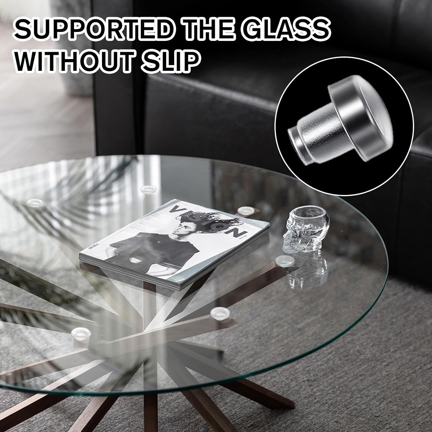 30 Pcs Glass Table Top Bumpers with Stem, Glass Table Top Anti Slip Pads Rubber Bumpers Clear Cabinet Rubber Grippers Anti Slip Patio Tables Spacers for Furniture Cabinet Door