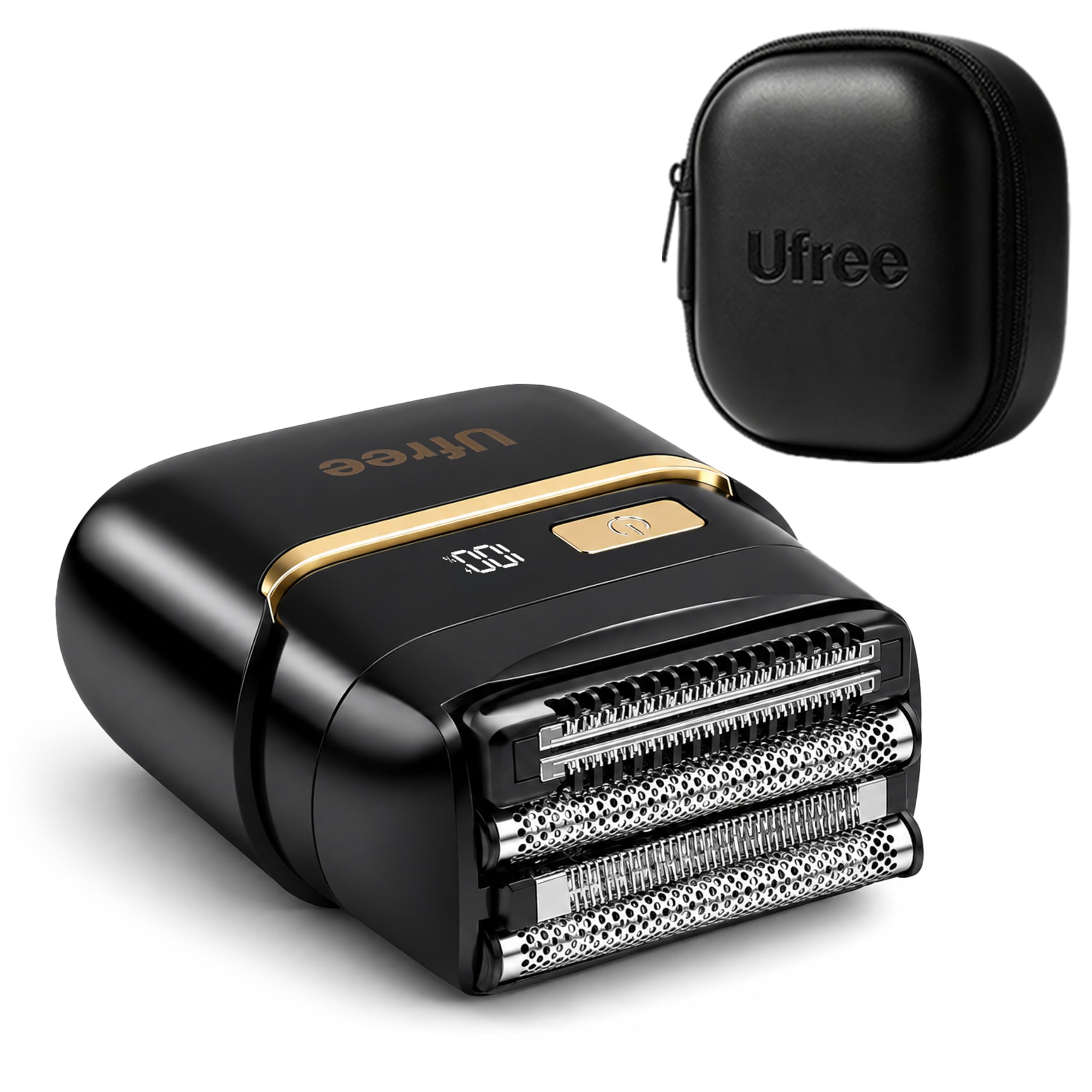 Ufree Rasoirs électriques pour homme, 4 lames flottantes pour homme avec affichage LED, rasoir électrique étanche IPX6, rasoir électrique rechargeable USB-C pour voyage et toilettage quotidien