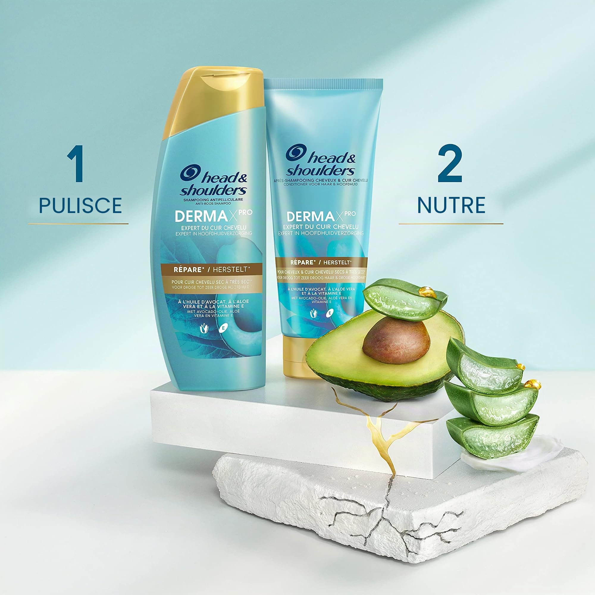 Head & Shoulders Dermaxpro - Ripara Shampoo antipellicola, per pelle Chevelu Secs a Molto Sec, lotto da 6 x 225 ml