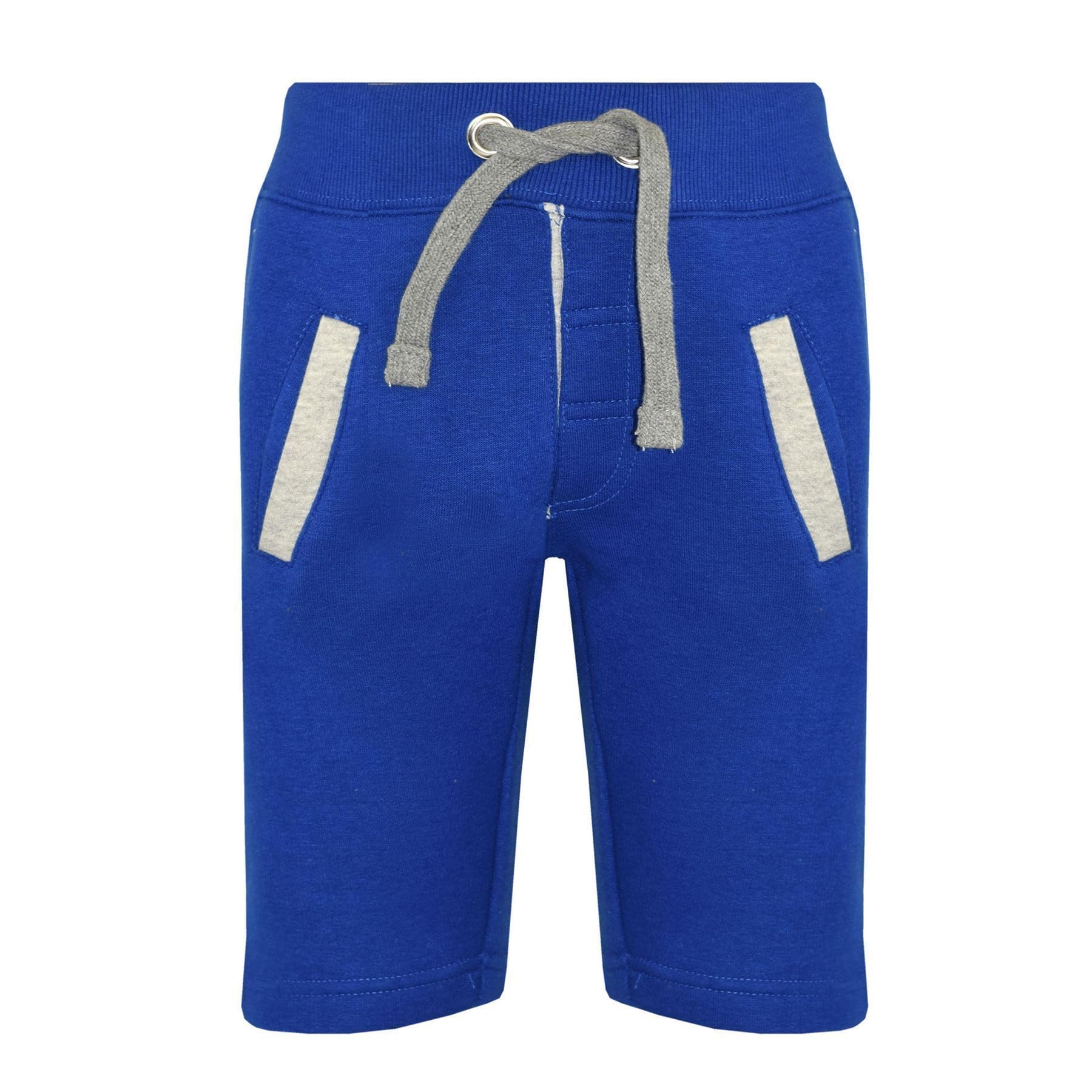 A2Z 4 Kids Fleece Jogging Shorts - Shorts Contrast Trim Royal 7-8