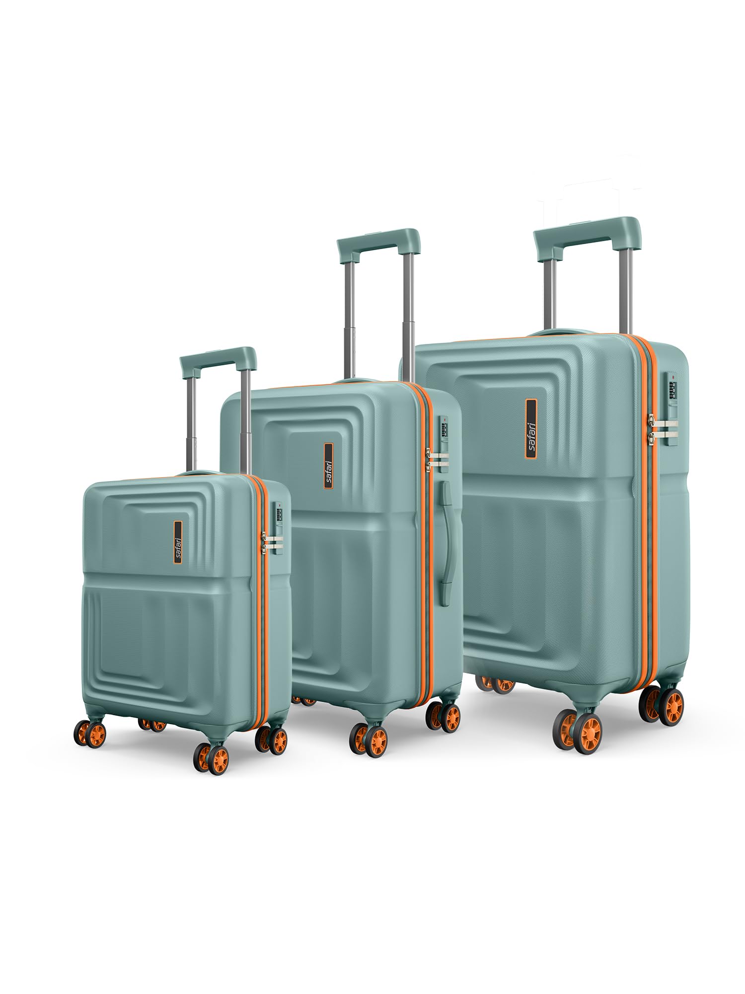 Roma Hard Luggage Trolley Bag with 8 Wheels Set of Cabin, Medium and Large Size Suitcases - Sage Green discount deal