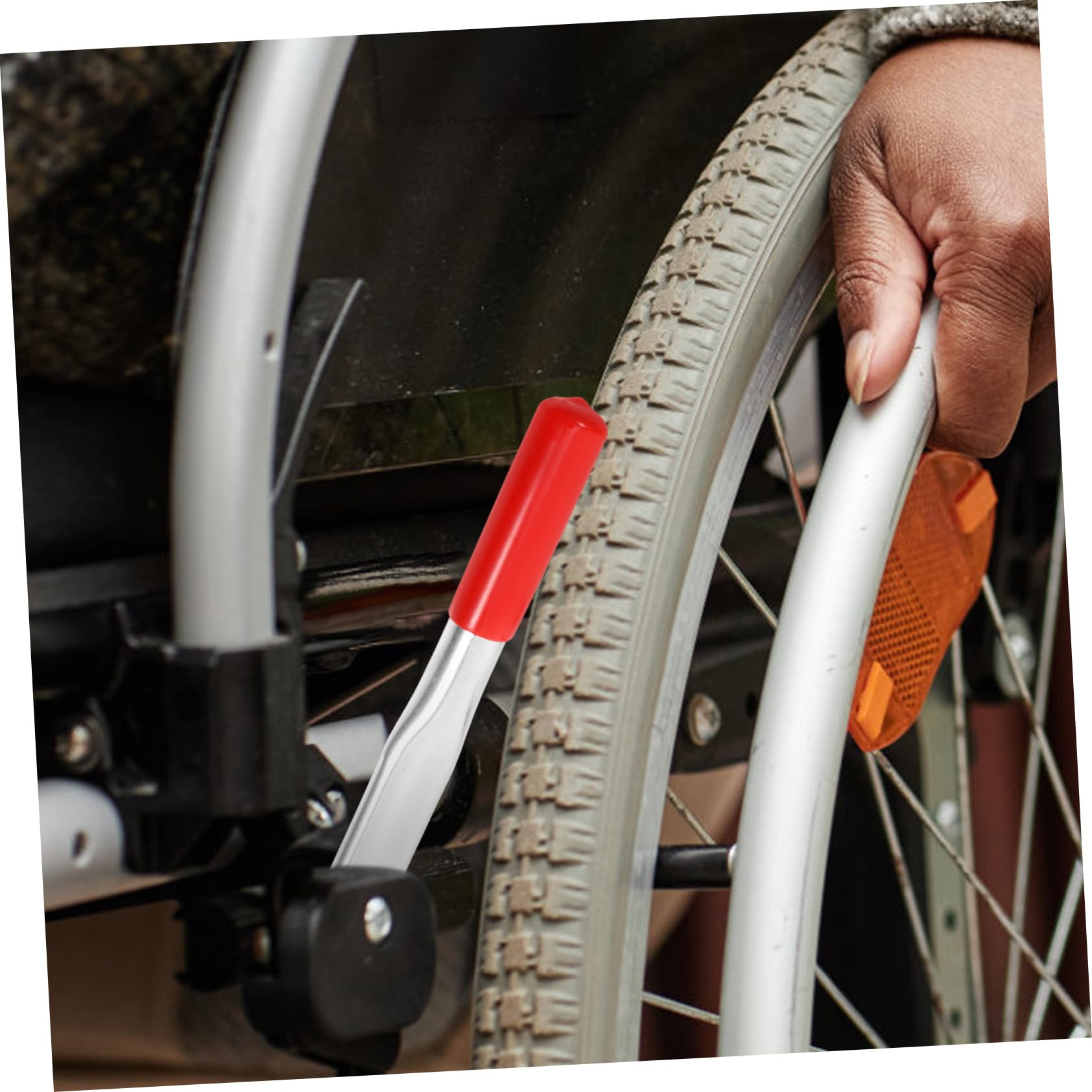 Freno Metal en Reclinable Extensor para Silla para y Ruedas Accesorio Ajustable de Longitud Posición Plástico Rojo de Transporte