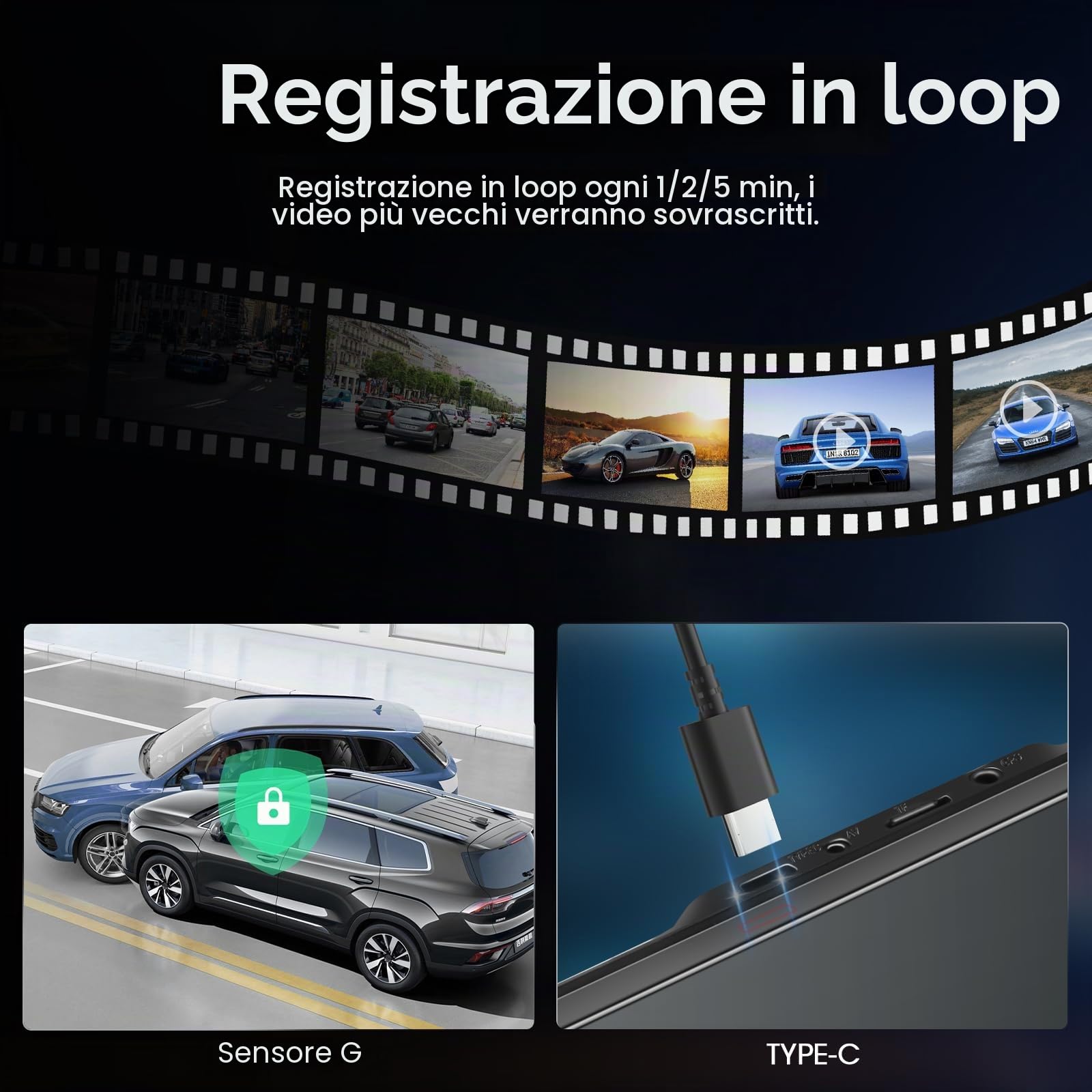 Vtopek WiFi Dash Cam Auto 4K 10" Dashcam Specchietto Retrovisore Sensore G | Registrazione in Loop, WDR, Visione Notturna, Grandangolare 140°+170°, Impermeabile IP69 Retrcamera per Camper Furgone SUV 6m