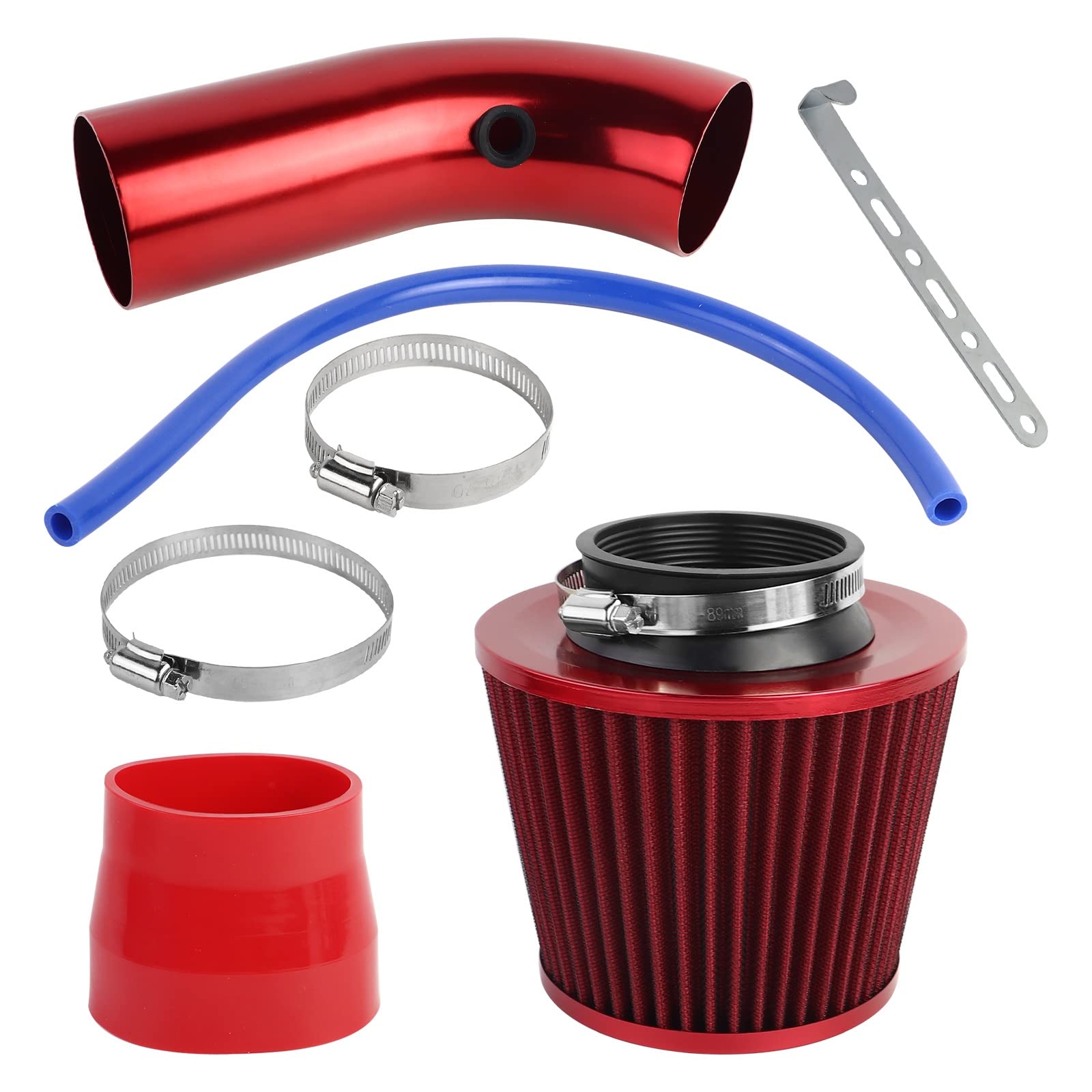 Admisión Tubo Kit Filtro Entrada De Aire Frío Para Coche 3 Pulgadas Tubo Manguera Flujo De Inducción De Aluminio Automotriz Universal Y Abrazadera