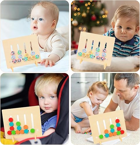 Miniatura 6 de Juguetes de aprendizaje Montessori, rompecabezas de diapositivas, color y forma, juego de lógica, juego de lógica, juguetes educativos de madera