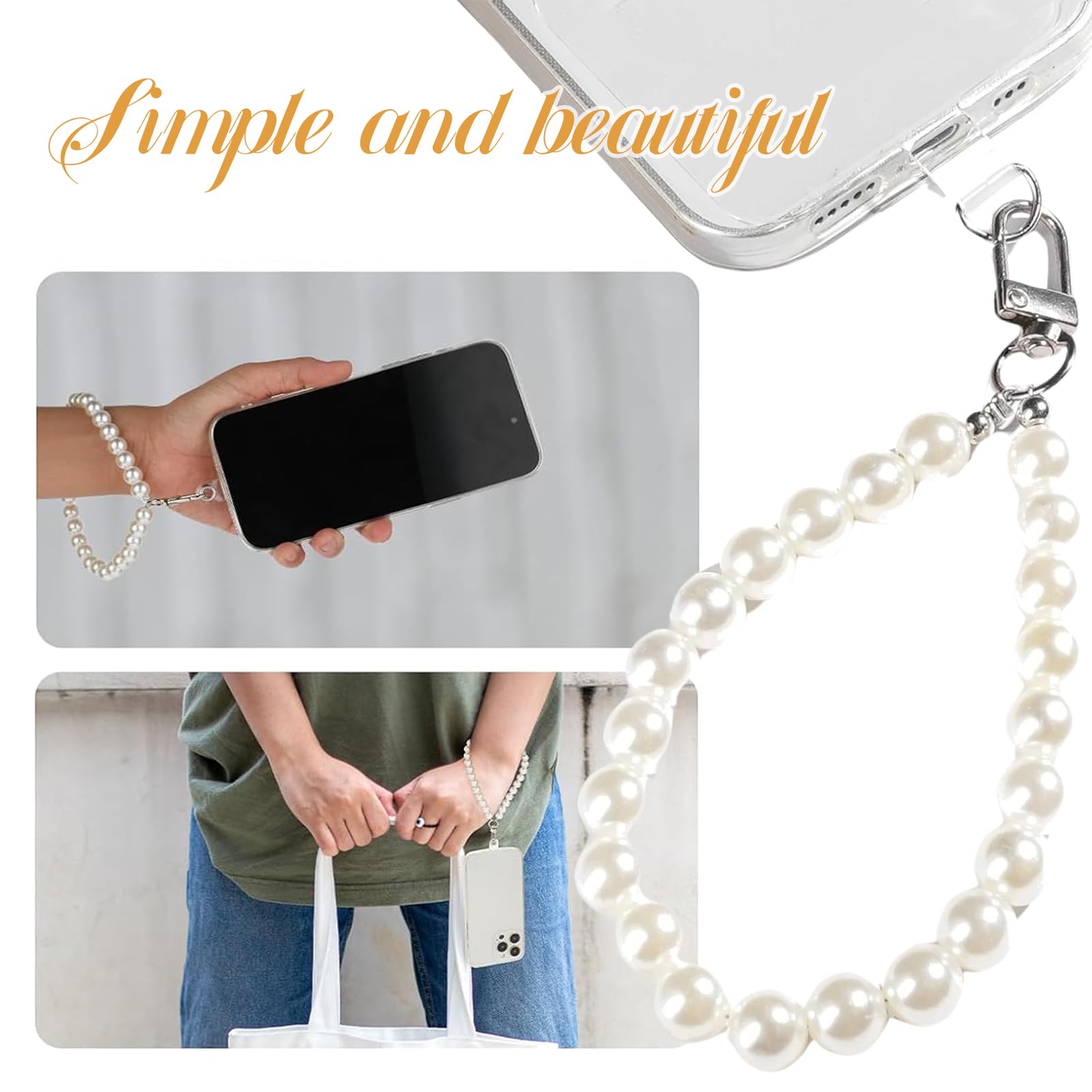 Collana Per Telefono Con Ciondolo A Ciliegia – Accessorio Carino In Acrilico Nero Per Cellulare, AirPods E Chiavi