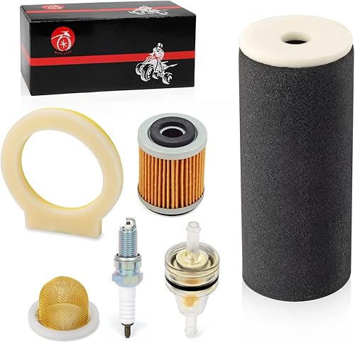 Filtro de aire espuma y bujía + colador de aceite + filtro de aceite para Yamaha Warrior 350 Raptor 350 Wolverine 350 1987-2013 1UY-14451-00-00