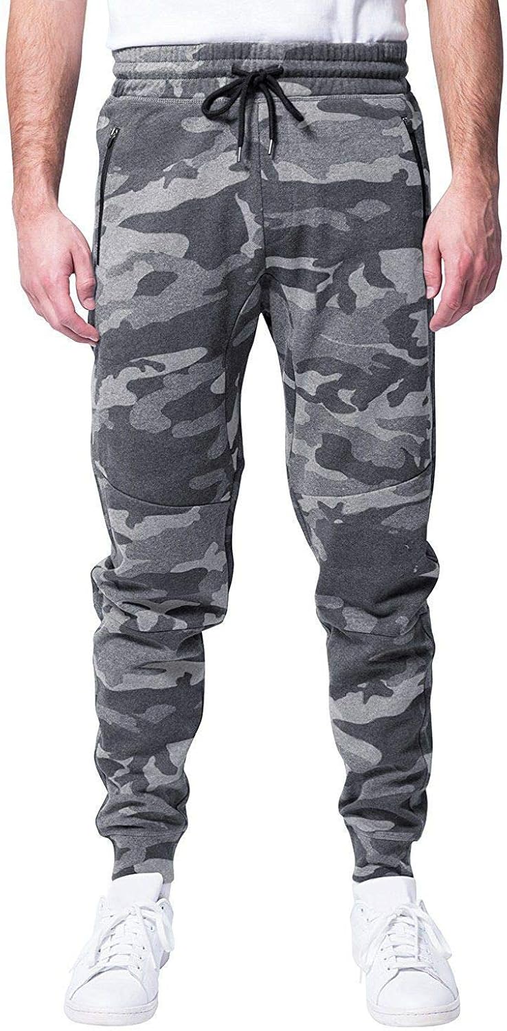 BROOKLYN ATHLETICS Mens Fleece Jogger Pants Active Zipper Pocket