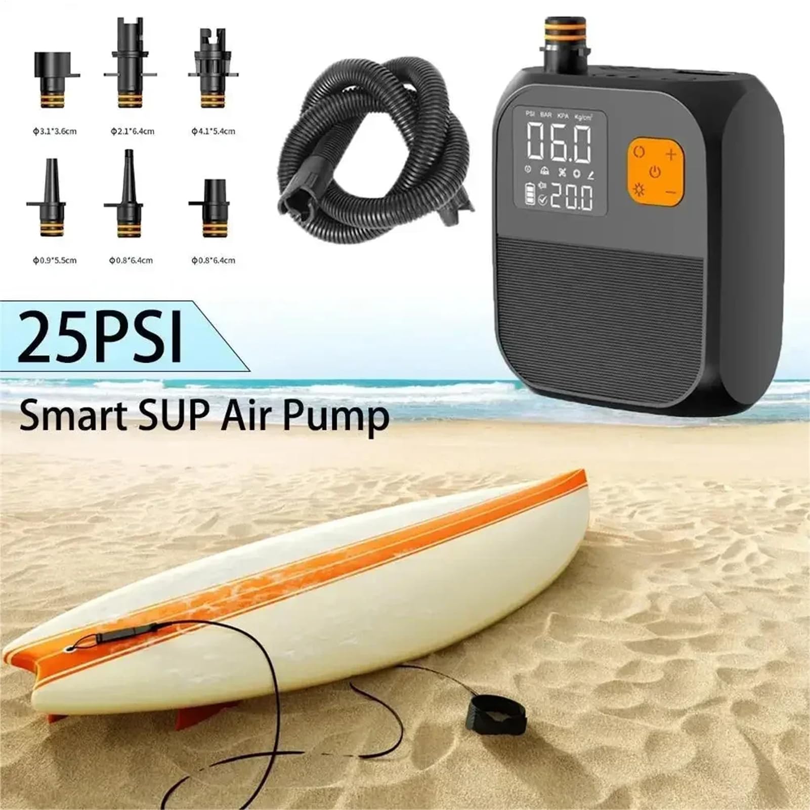 Compresores de Aire inalámbricos – 25 PSI Paddle Board Bomba de Aire | eléctrica | Bomba eléctrica | Kayak | Compresor portátil inalámbrico, eléctrico, camas de colchón para acampar al aire libre