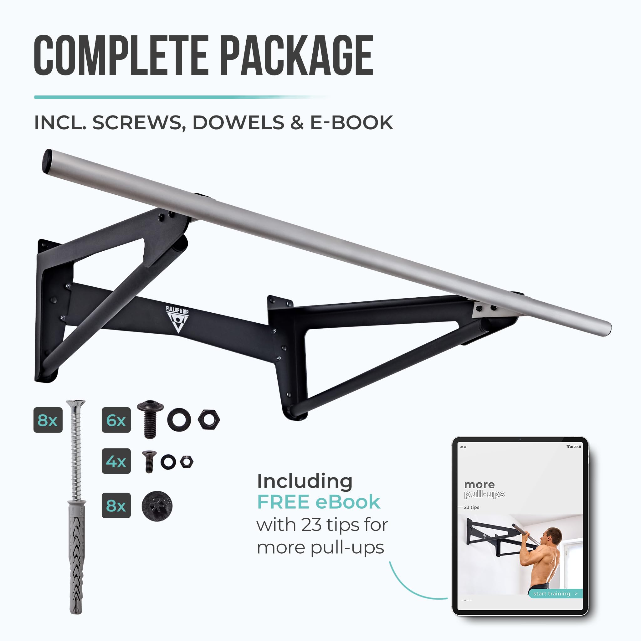 PULLUP & DIP - Muscle Up Bar Pull-Up Bar Wall for Outdoor Indoor | Calisthenics | Pull-Up Bar Stainless Steel Weatherproof for Front Lever Back Lever & Home Gym