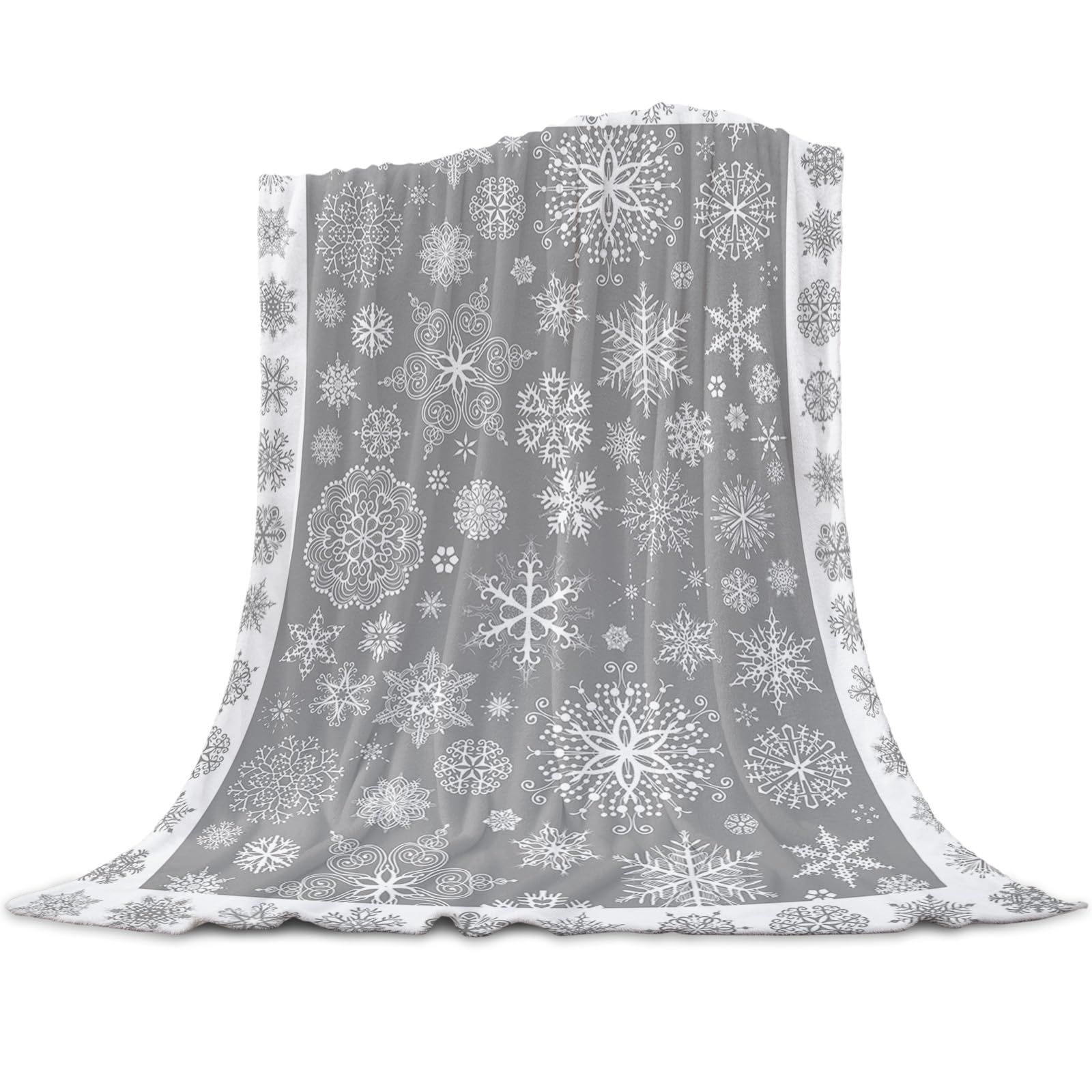 Coperta Natalizia Con Pupazzo Di Neve E Cappuccio – Pile Flanella Morbida, 101x127 Cm, Blu Navy, Microfibra - 4