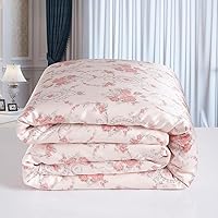 Vista 19 de Maxfeel 1 funda de edredón de seda de seda, funda de edredón, 100% seda de morera con estampado floral, seda Charmuse, Multiclolr Queen Cal.King, #08