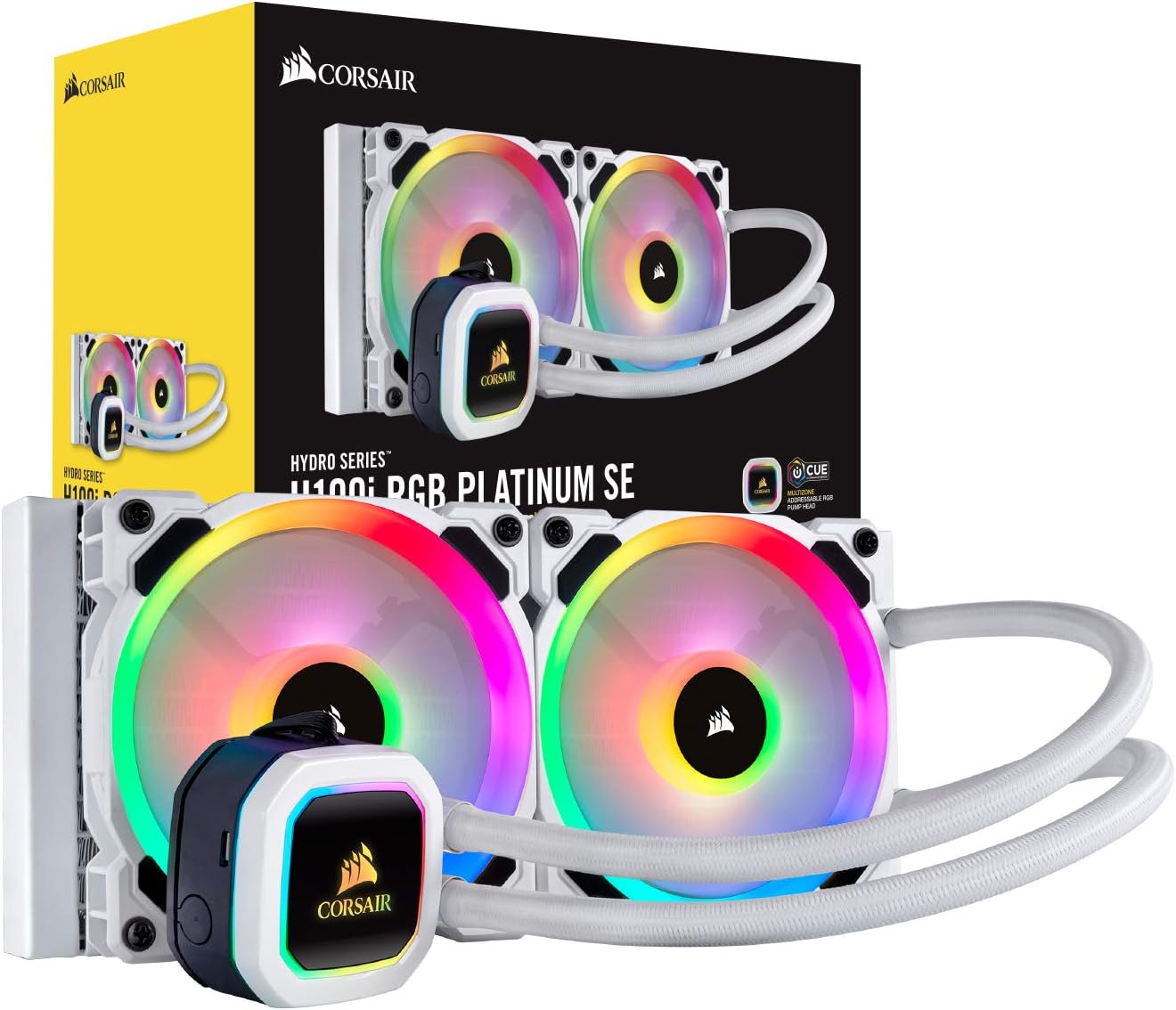 60% Off Discount CORSAIR H100i RGB PLATINUM SE AIO Liquid CPU Cooler,240mm,Dual LL120 RGB PWM Fans, Intel 115x/2066,AMD AM4/TR4