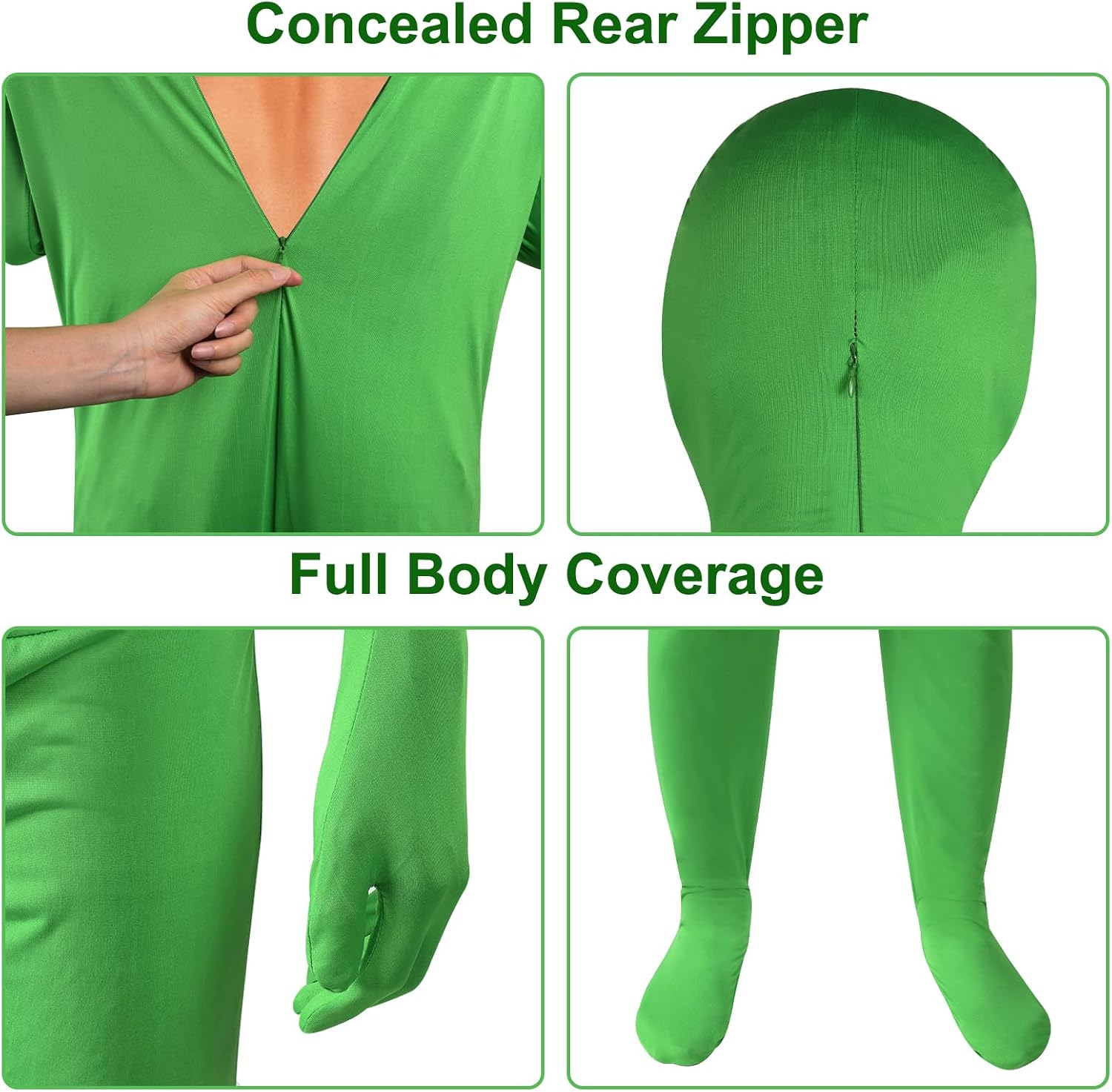 UTEBIT XXL Full Bodysuit Photography Chromakey Unisex Spandex Stretch Adult Costume Disappearing Man Body Suit