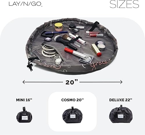 Miniatura 5 de Lay-n-Go Cosmo - Organizador de cosméticos y maquillaje con cordón, bolsa de aseo para viajes, regalos y uso diario, Grit Grace Gratitud