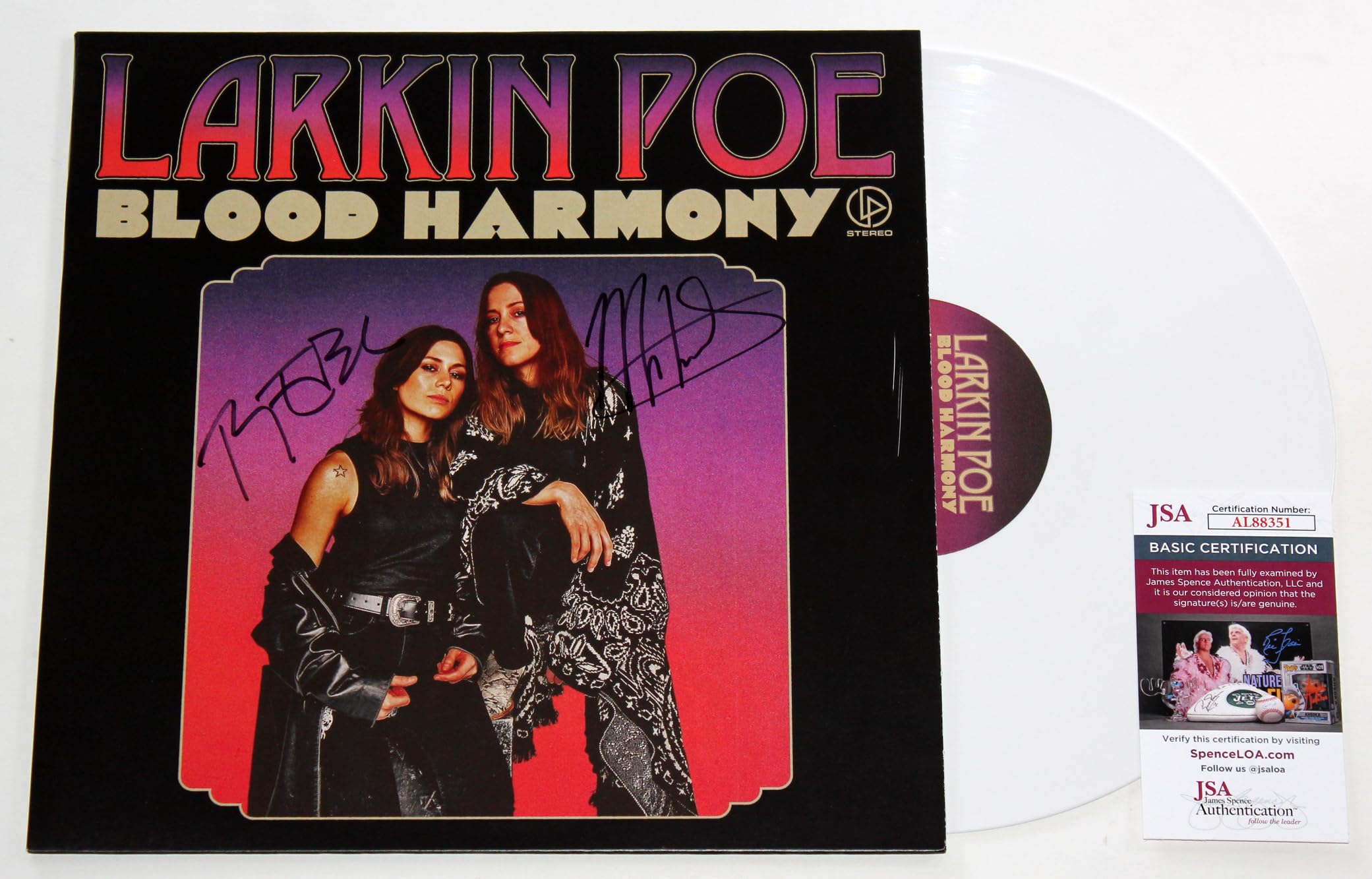 直筆サインCD Larkin Poe Blood Harmony ラーキン・ポー Larkin Poe Signed Blood Harmony Album LP Vinyl Record w/JSA COA at