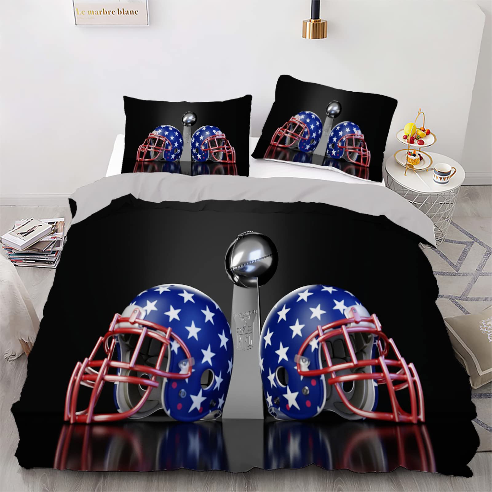 Housse de couette 140x200 noir pour relooker une chambre d'ado moderne