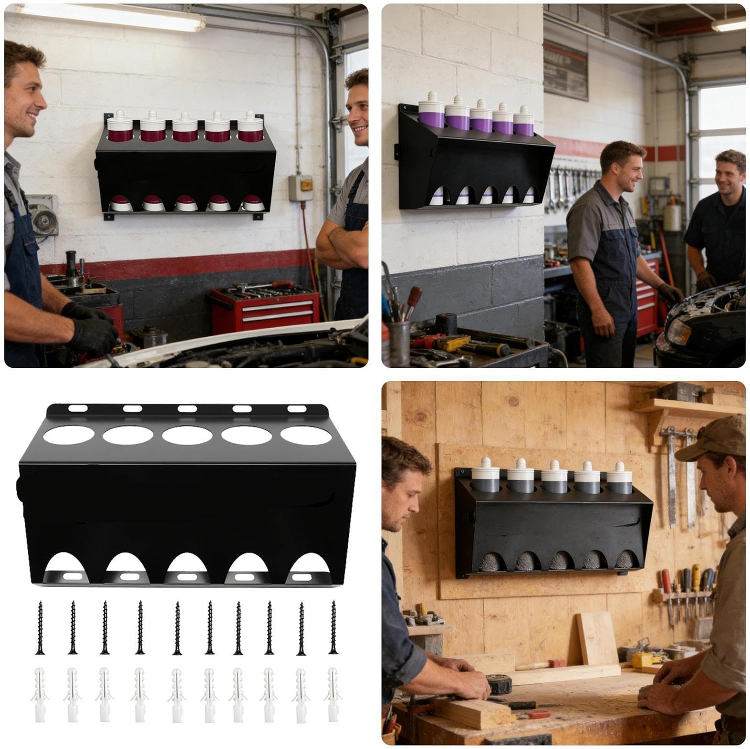 Caulk Tube Holder Storage | 5-Slot Sealant Storage - Chalk Sealant Organizer | for Plumbers Electricians Decorators Contractors Handymen Carpenters Garage Workshop Tool Shed Job Site Store