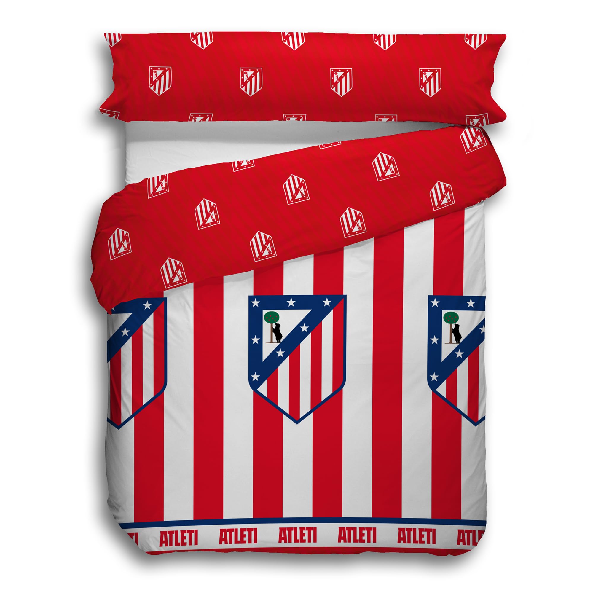 Funda nórdica 2 Piezas Atlético de Madrid Cama 90 cm. (150x220 y Almohada 45x110 cm.)