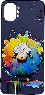 جراب خلفي من السيليكون والبولي يوريثين الحراري لموبايل سامسونج جالاكسي A05 بتصميم صورة رائعة ثلاثية الابعاد مع حماية للكاميرا بمقاس نحيف ومبطن الداخل ازرق.خروف