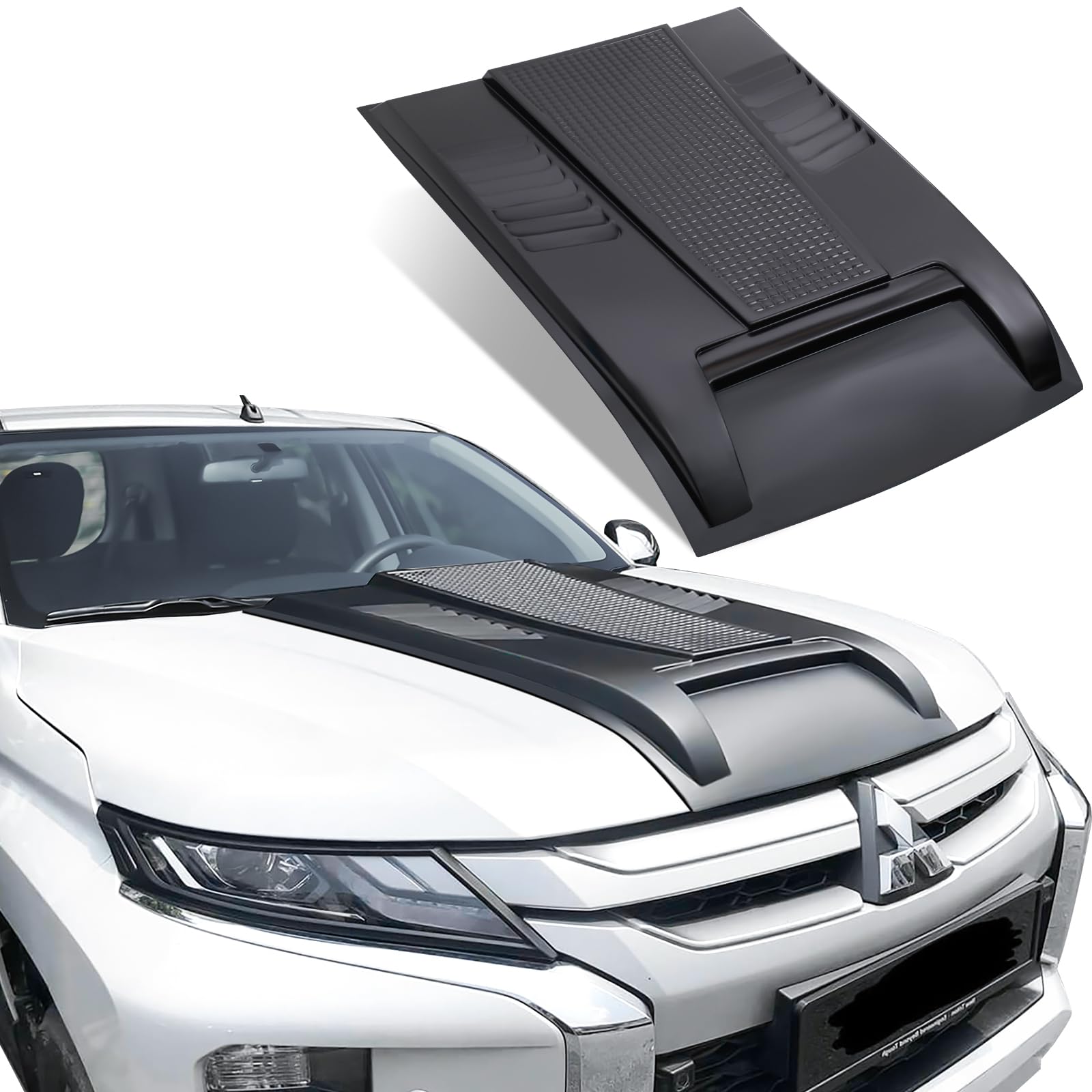 Pala para capó Mitsubishi L200 Triton 2019-2024, ABS capó accesorio todoterreno negro mate