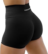 Gymreapers Halo Seamless Shorts for Women - Squat Proof High Waisted Glute Scrunch, Quick Drying Biker, Yoga Running Gym